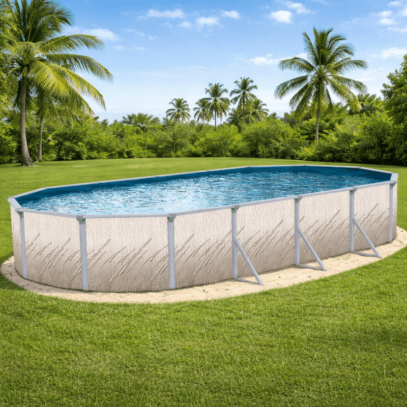 Trendium Pretium Esprit Oval Above Ground Pool Kit, 52" Wall Height, 6" Steel Top Rails – Vita Pool Supply