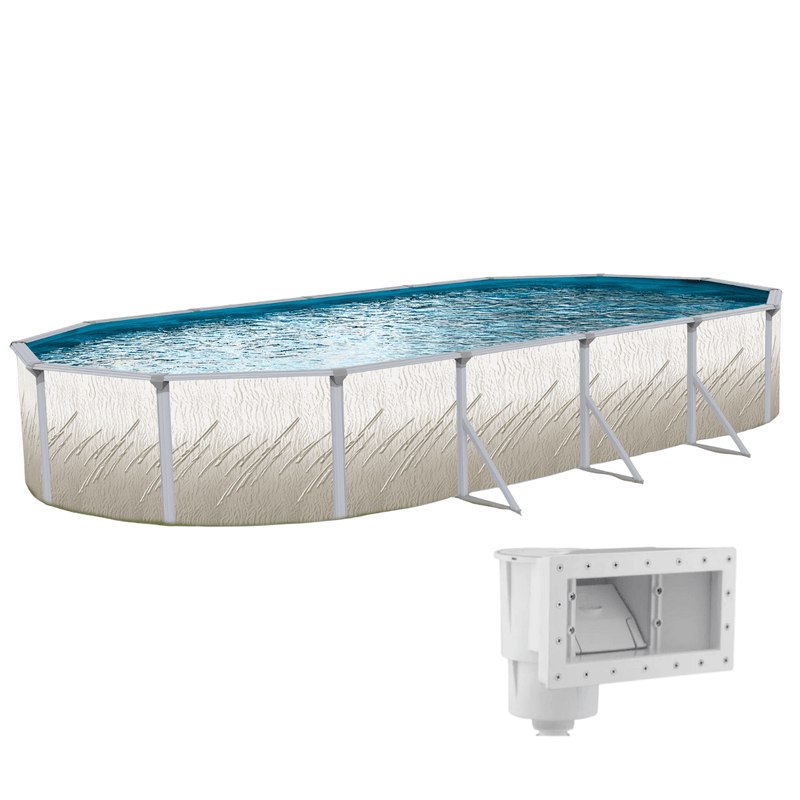 Trendium Pretium Esprit Oval Above Ground Pool Kit, 52" Wall Height, 6" Steel Top Rails – Vita Pool Supply
