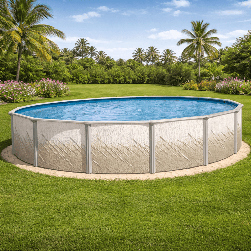 Trendium Pretium Esprit Round Above Ground Pool Kit, 52" Wall Height, 6" Steel Top Rails – Vita Pool Supply