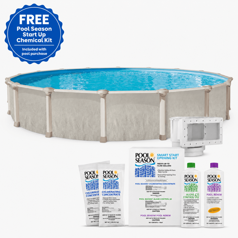 Trendium Pretium Ohana Round Above Ground Pool Kit, 52" Wall Height, 7" Steel Top Rails – Vita Pool Supply