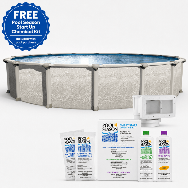 Trendium Round Magnus Above Ground Pool Kit, 54" Wall Height, 7" Resin Top Rails & 5" Steel Verticals, Salt - Friendly – Vita Pool Supply