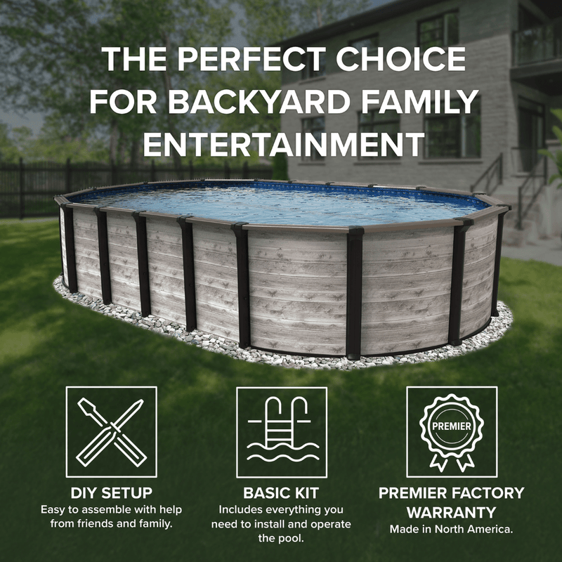 Trevi Costa Hollywood 52" Oval Steel Pool Kit with Skimmer - 6" Rails – Vita Pool Supply