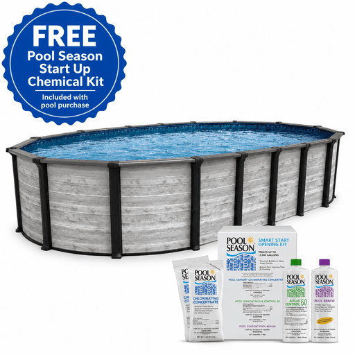 Trevi Costa Hollywood Oval Above - Ground Pool, Skimmer Included, 52" Wall Height, 6" Steel Top Rails – Vita Pool Supply