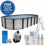 Trevi Costa Hollywood Steel Oval Above Ground Pool Package, 52" Wall Height – Vita Pool Supply