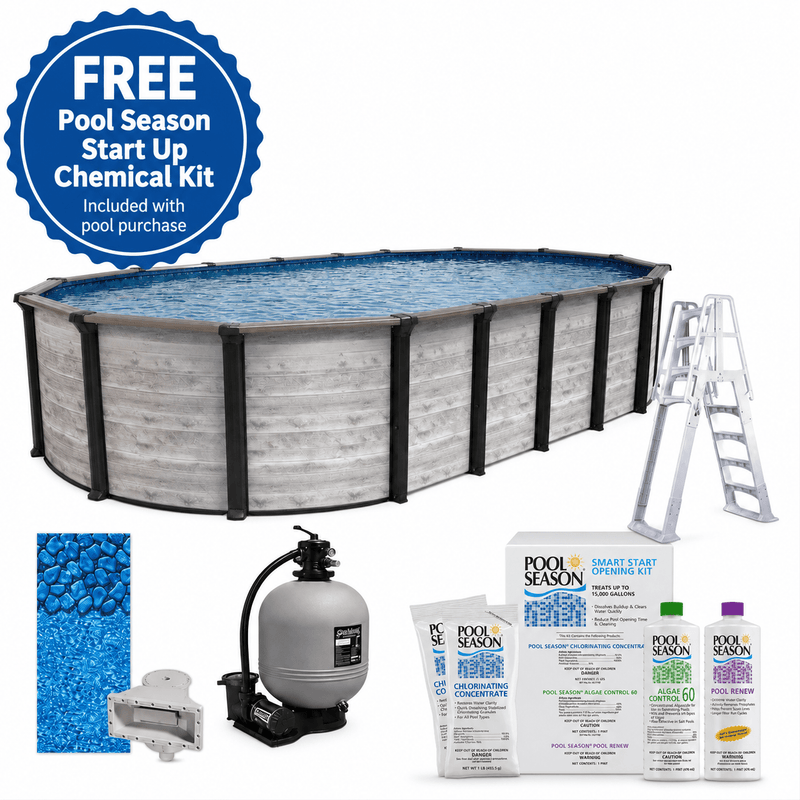 Trevi Costa Hollywood Steel Oval Above Ground Pool Package, 52" Wall Height – Vita Pool Supply