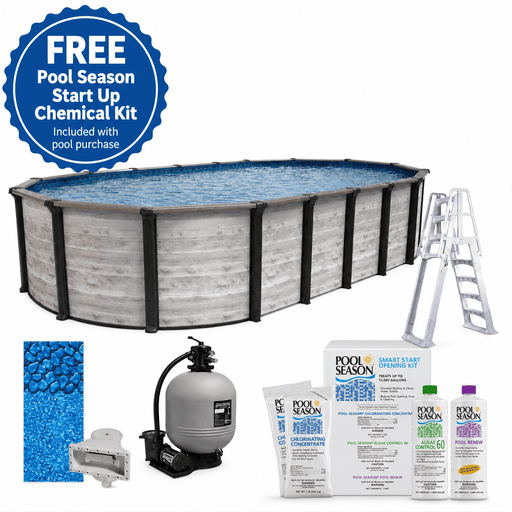 Trevi Costa Hollywood Steel Oval Above Ground Pool Package, 52" Wall Height – Vita Pool Supply