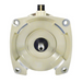 Close-up view of a beige universal microwave motor, boasting precision akin to the Pentair 1.0HP 3.2Kw IntelliFlo Variable Speed Motor 350105S from Pentair Pool, featuring a central gear and four mounting holes.
