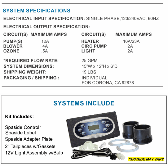 Water Pro BP7 Balboa Retrofit Spa Control 4.0kW Heater TP700 Topside, 50 - BP7 - 700 - 40 - K – Vita Pool Supply