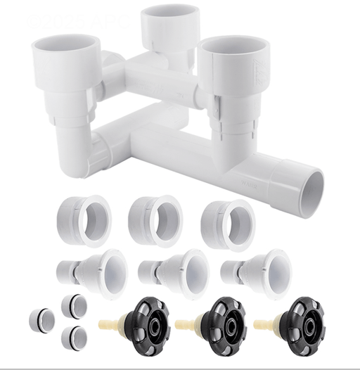 Waterway 210 - 3520G 7" Gunite 3 Jet Poly Seat Kit AquaShapes® Jet Manifolds Systems with Internals – Vita Pool Supply