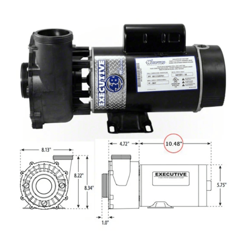 Waterway 3420610 - 1A 1.5 HP Pump 2 Speed 48Y 115V 2" Intake and Discharge – Vita Pool Supply