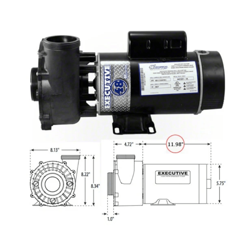 Waterway 3421821 - 1A 4.5 HP Pump 2 Speed 48Y 2" Intake and Discharge – Vita Pool Supply