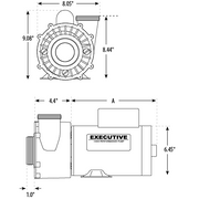 Waterway 3720821 - 1D 2.0 HP Pump 2 Speed 56Y Pump 2" Intake and Discharge – Vita Pool Supply
