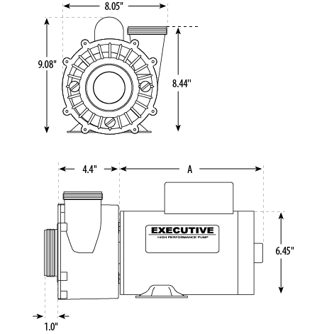 Waterway 3720821 - 1D 2.0 HP Pump 2 Speed 56Y Pump 2" Intake and Discharge – Vita Pool Supply