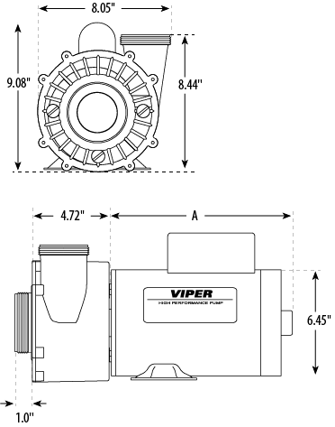 Waterway 3721621 - 1V Viper 56Y Pump, 2 - Speed, 4.0 HP, 12A, 230V – Vita Pool Supply