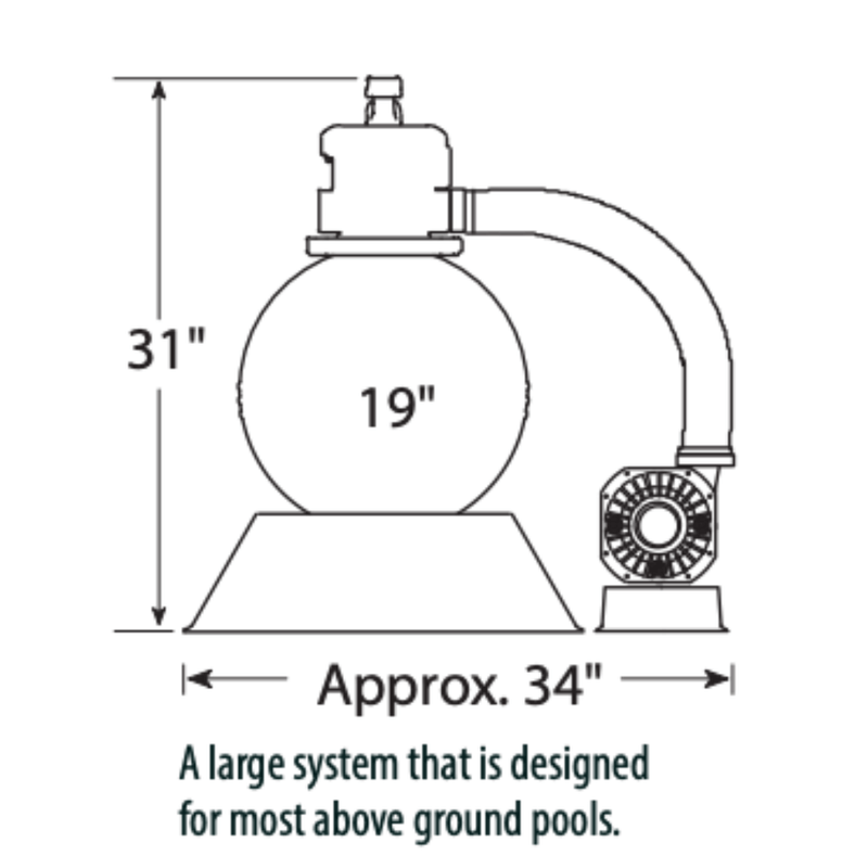 Waterway 520 - 5237 - 3S .95THP 19" ClearWater Sand Filter System – Vita Pool Supply