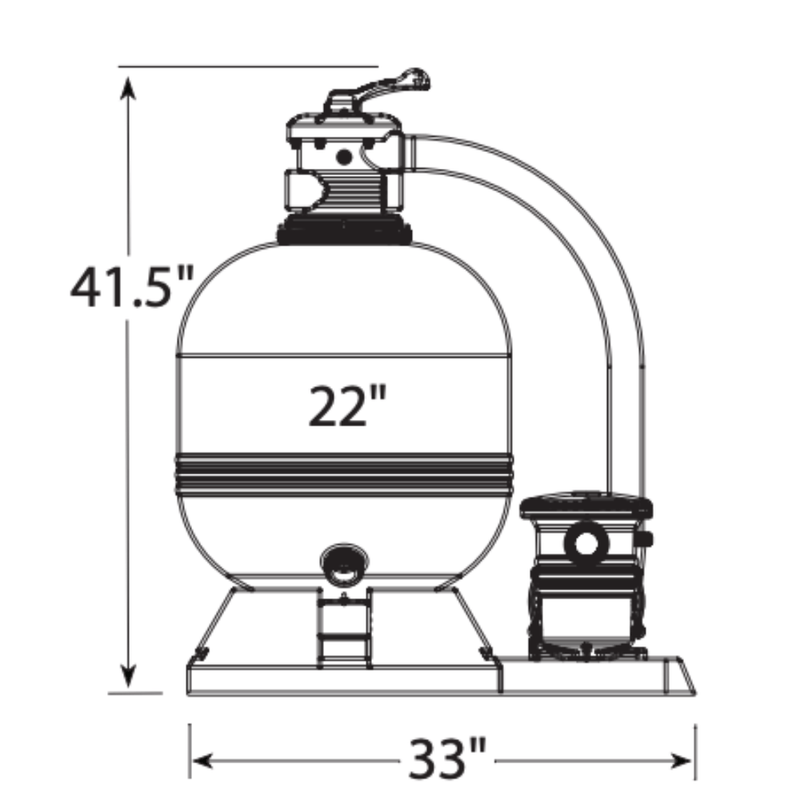 Waterway 522 - 5347 - 3S 1.5HP 22" Carefree Sand Filter System – Vita Pool Supply