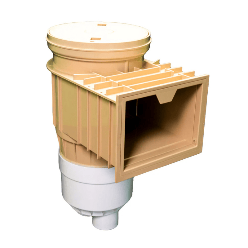 Waterway 540 - 6619 - BEI Renegade Gunite Skimmer, 2 - Port, Round Lid, with Float Valve, Beige – Vita Pool Supply