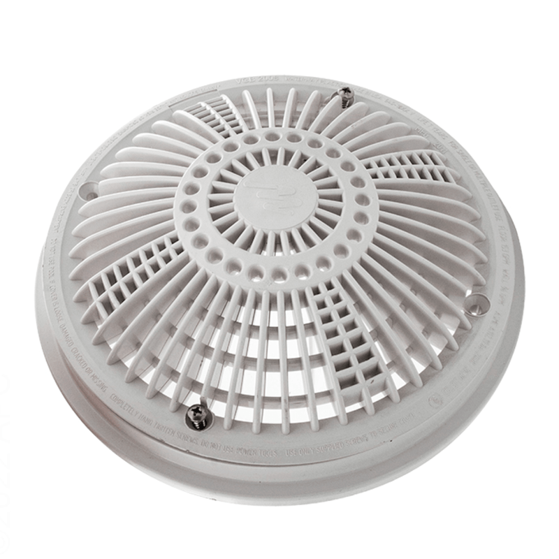 Waterway 640 - 1800 V 8" Round Cover w/ Frame, White – Vita Pool Supply