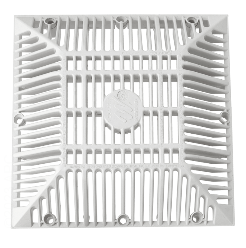 Waterway 642 - 4790 V 9" x 9" Grate & Frame, White – Vita Pool Supply