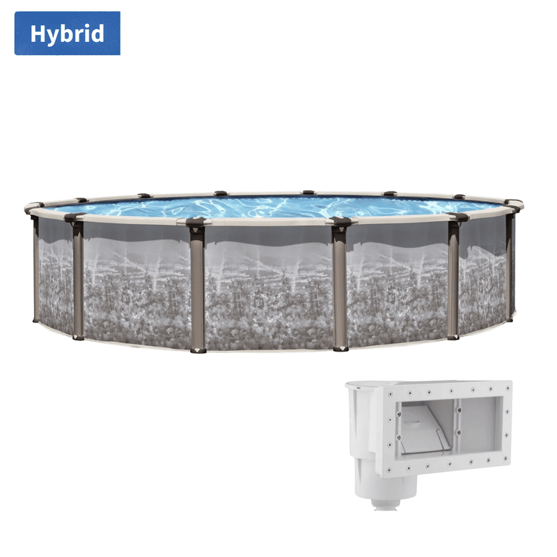 Wilbar 15' x 54"H Round Regency Above Ground Pool, Skimmer Included, 7" Resin Top Rails & 6" Steel Verticals – Salt - Friendly – Vita Pool Supply