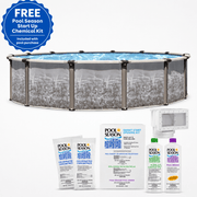 Wilbar 15' x 54"H Round Regency Above Ground Pool, Skimmer Included, 7" Resin Top Rails & 6" Steel Verticals – Salt - Friendly – Vita Pool Supply