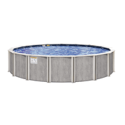 Willow Wood Round Above - Ground Pool, Skimmer & Liner Included, 52" Wall Height, 8" Resin Top Rails – Vita Pool Supply